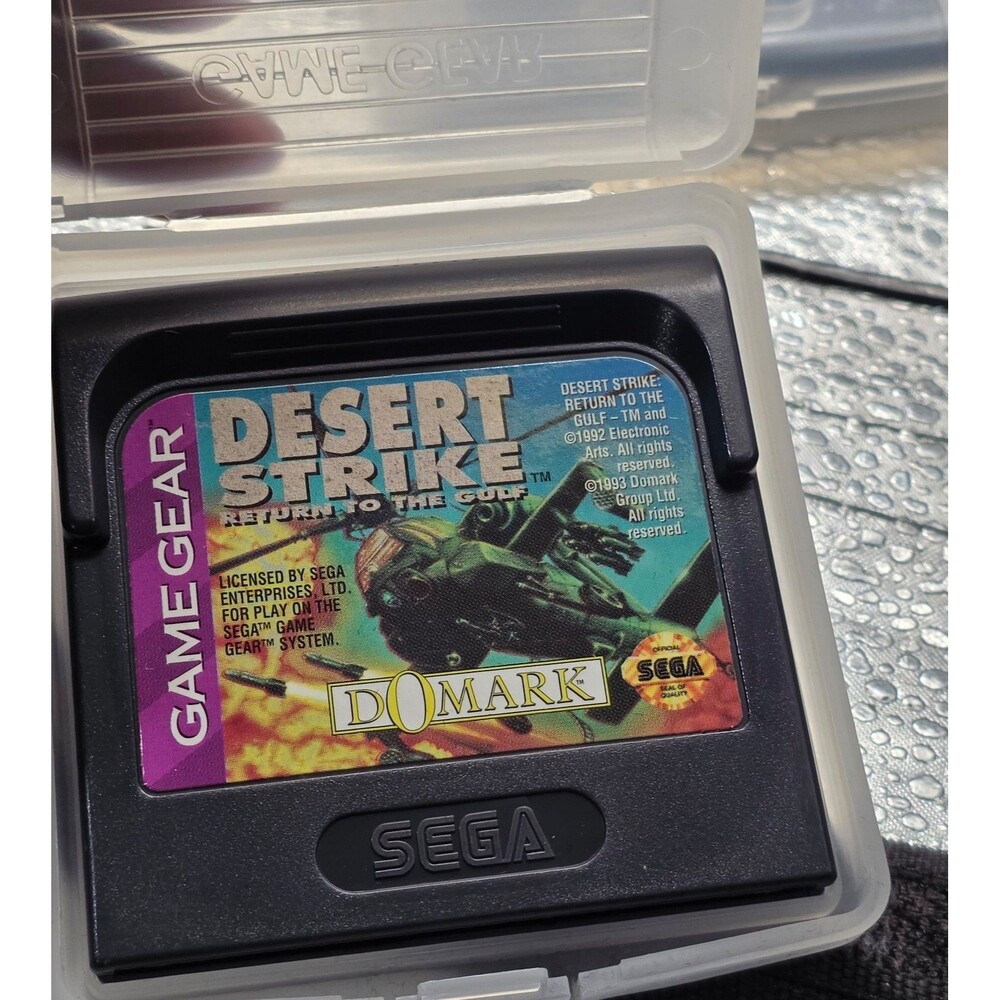 Sega Game Gear Desert Strike Return to the Gulf Tested Working w/ Case